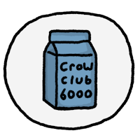 a bottle of milk with the words crow club 6000 on it